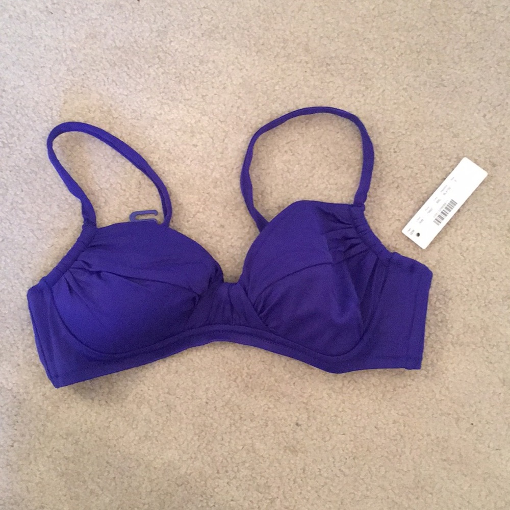 NWT JCrew French Ruched Bikini Top